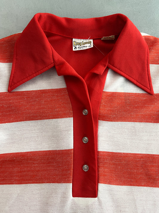 1970's King Louie Stripe Bowling Shirt [M]