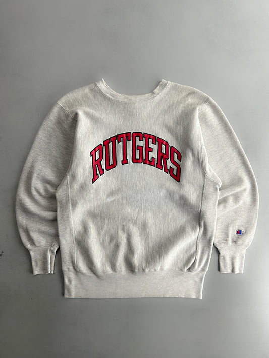 1990's Champion Reverse Weave "Rutgers" Sweatshirt [L]