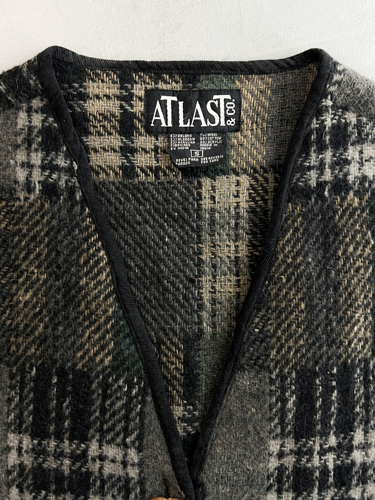 At Last Wool Plaid Vest [S/M]