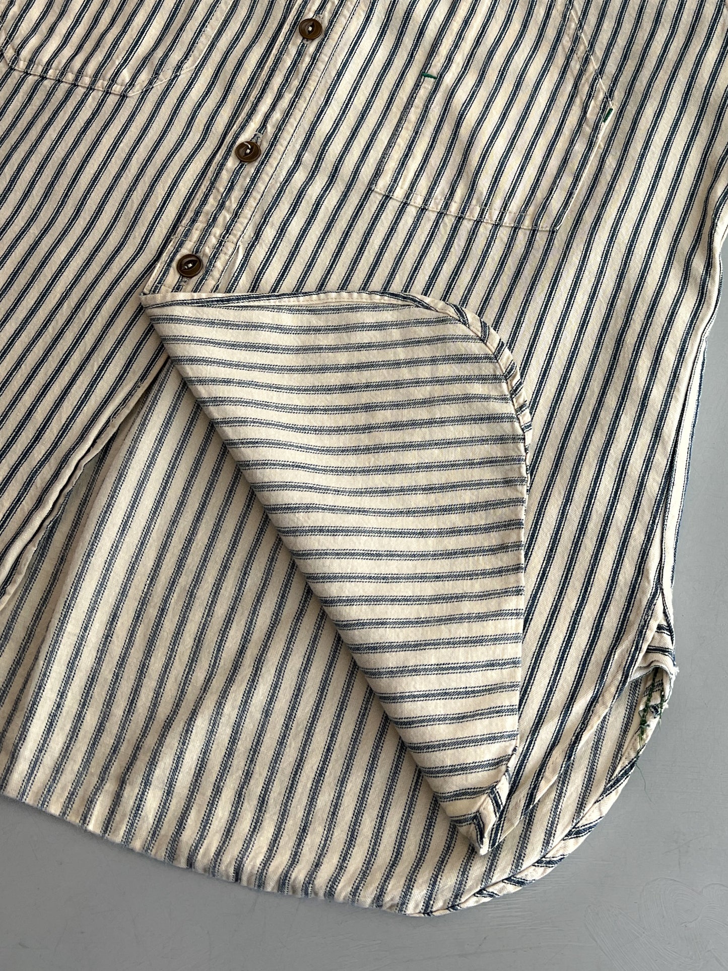 1990's Sugar Cane Hickory Stripe Work Shirt [S]