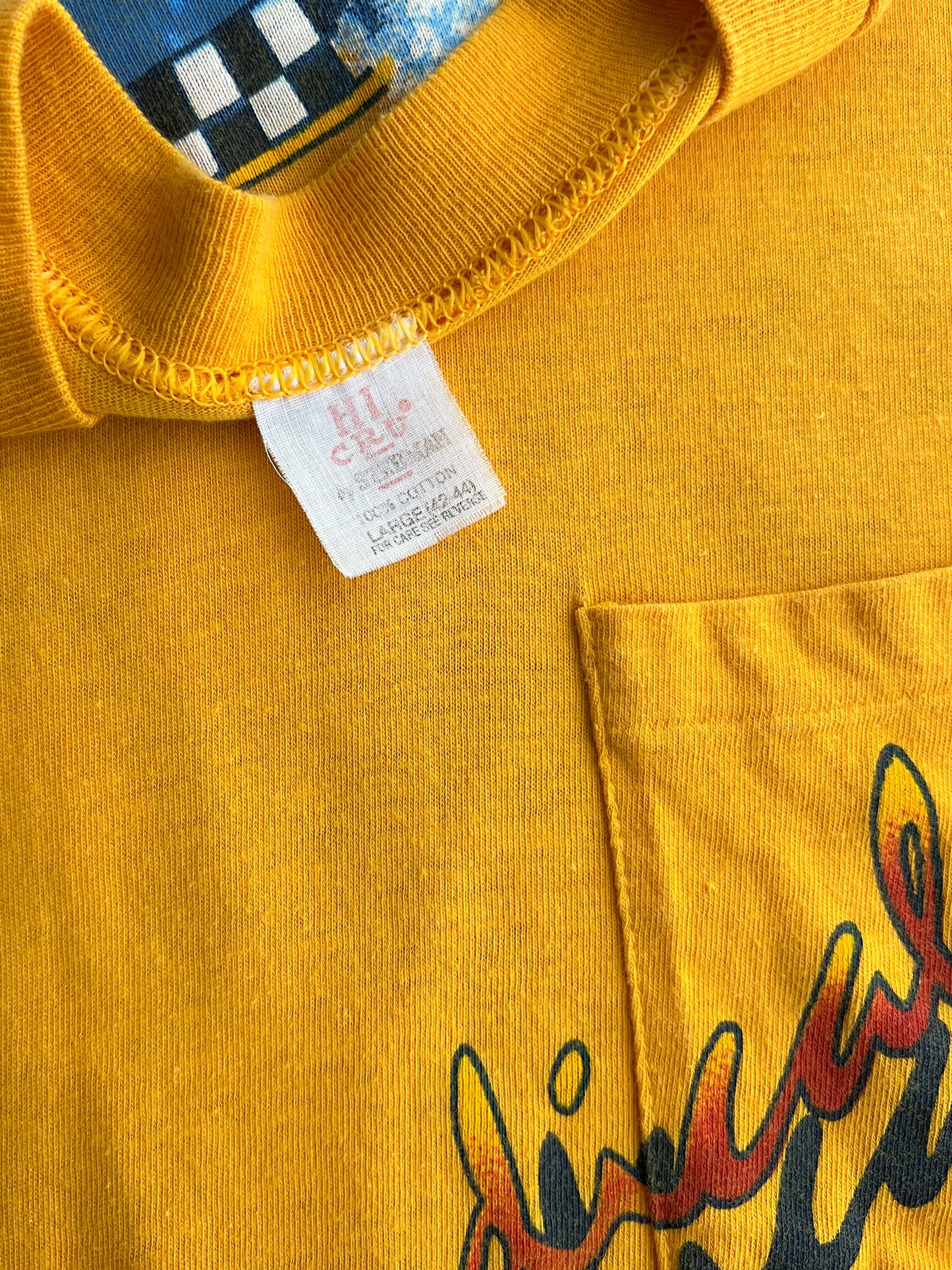 1970's 'Get Radical' Long Sleeve Pocket Tee [L]