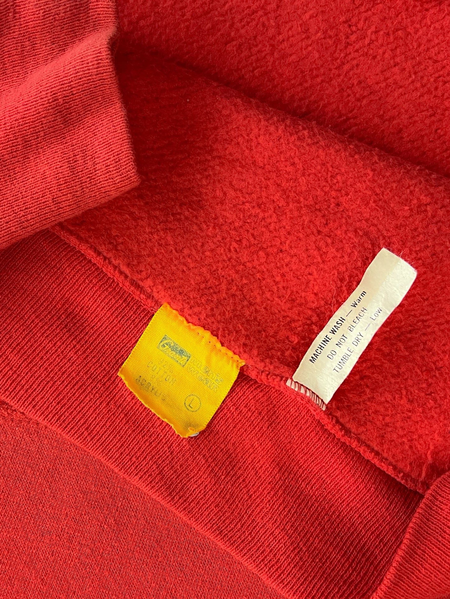 60's/70's Faded Grants Red Hooded Sweatshirt [M]