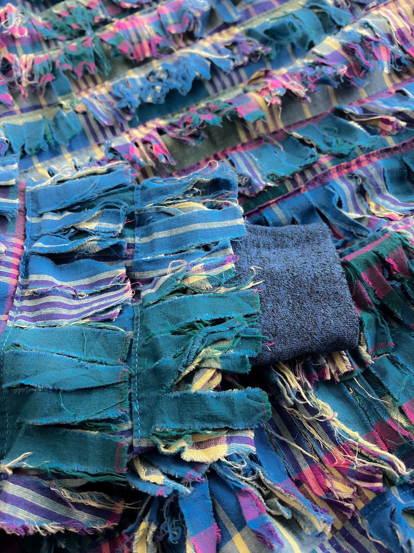 1980's Plaid Scrap Sweatshirt [XL]