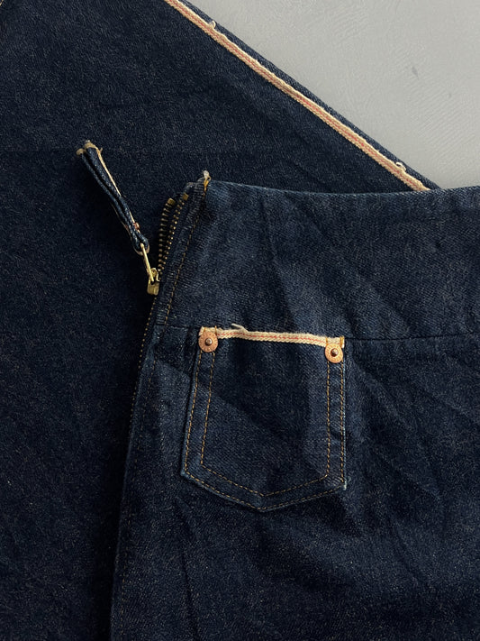 Selvedge Denim Side Zip Skirt [27"]