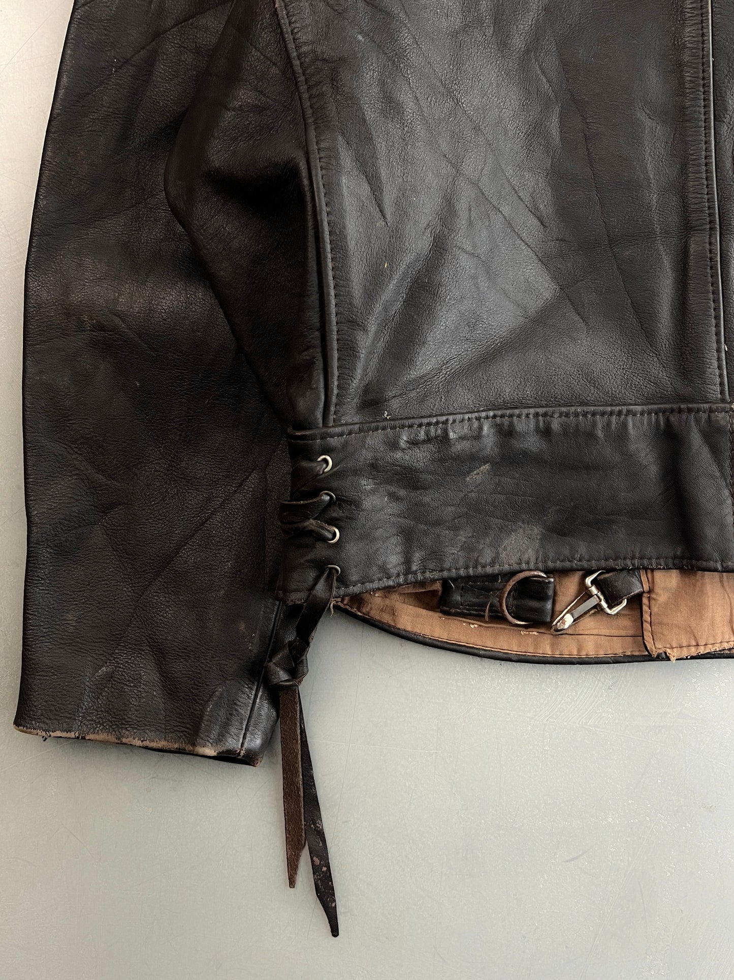 1980's Swedish Army Motorcycle Dispatch Style Leather Jacket [M/L]