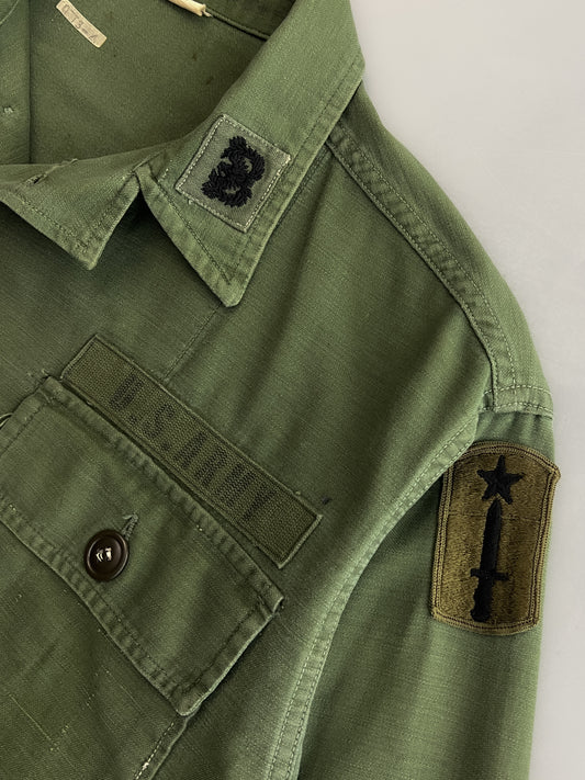 1960’s U.S. Army OG-107 Utility Shirt w 196th Infantry Brigade [M]