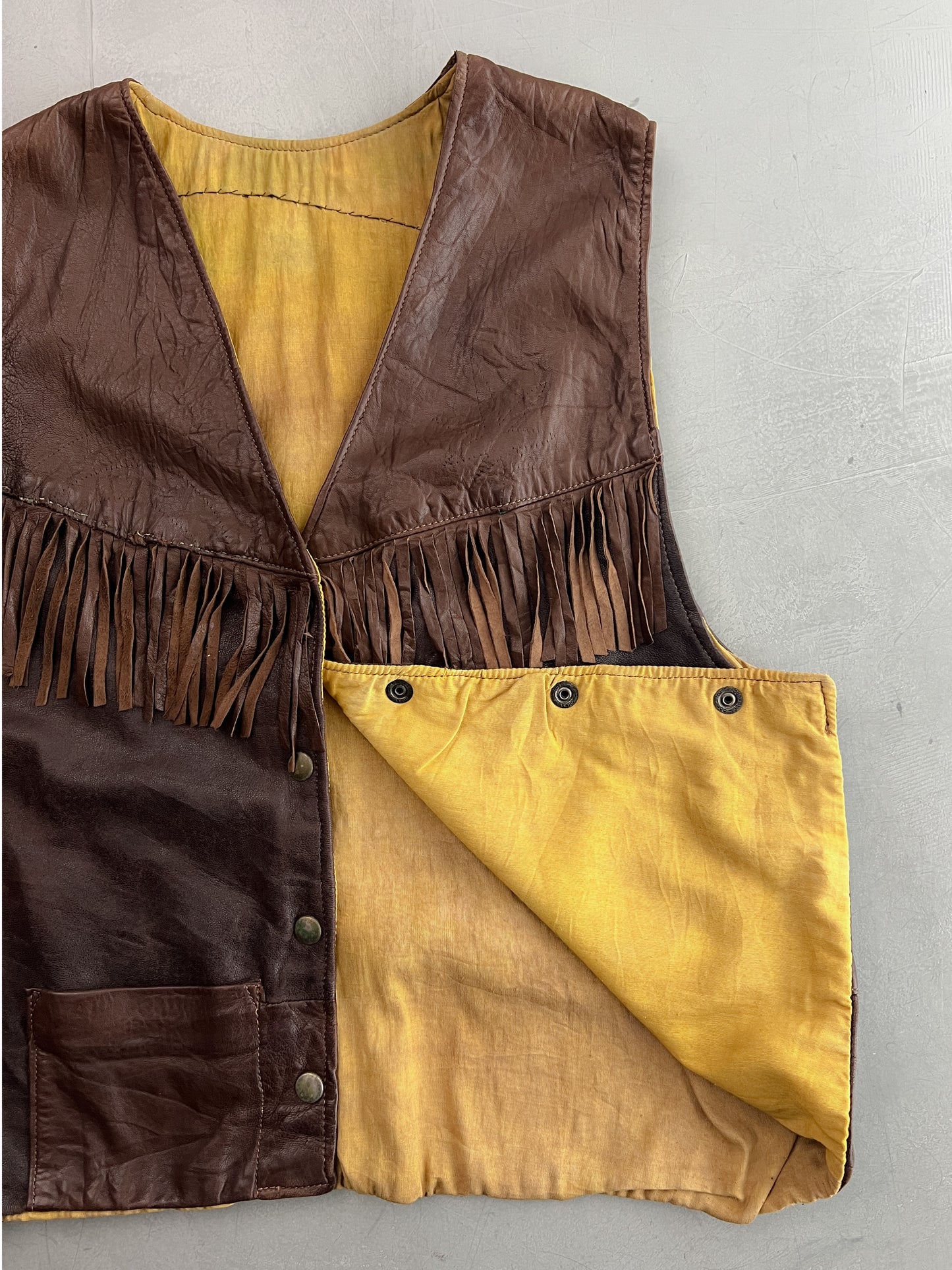 1970's Leather Fringe Vest [M]