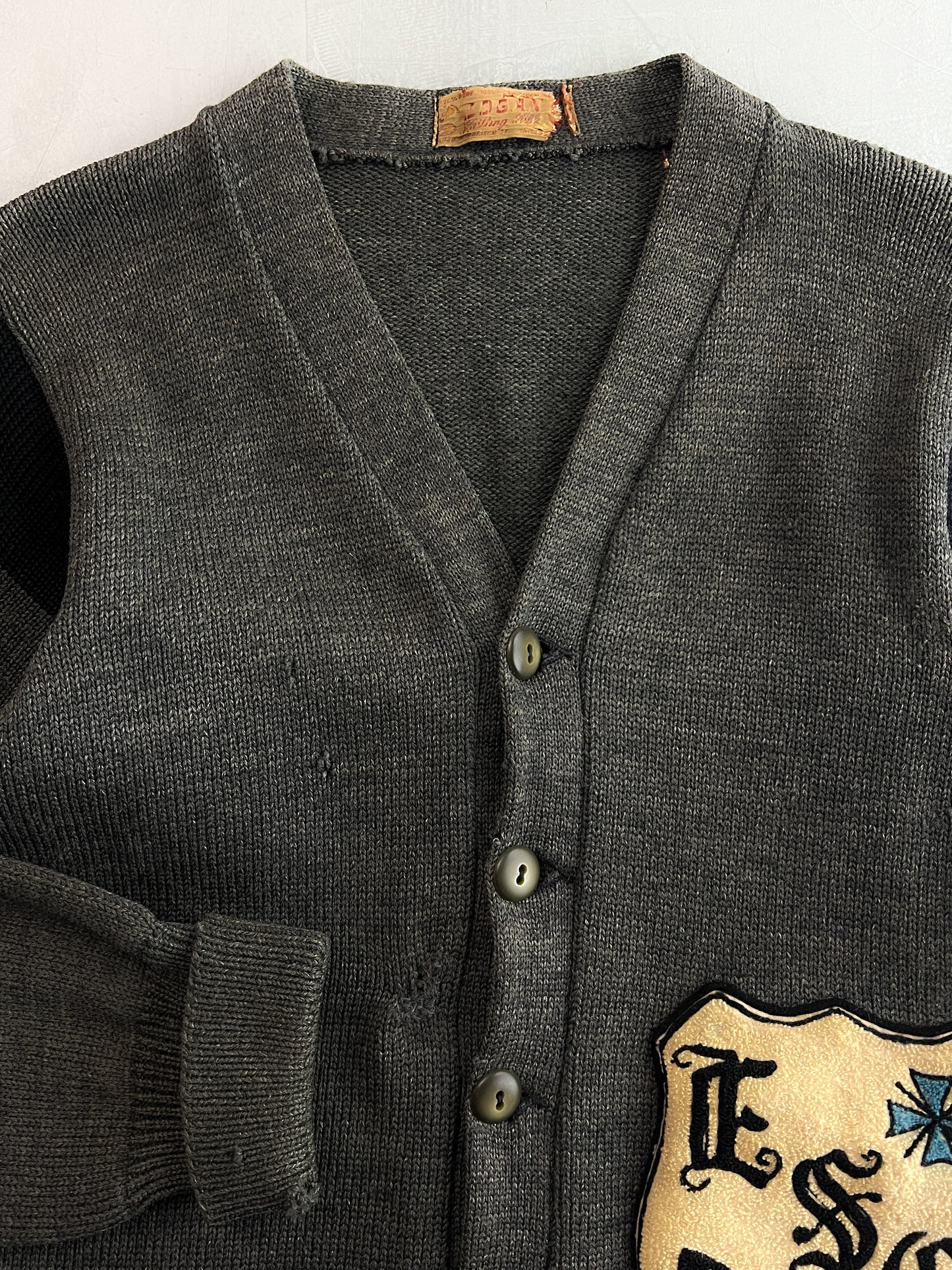 40's/50's Logan Knitting Mills Letterman Cardigan [L]