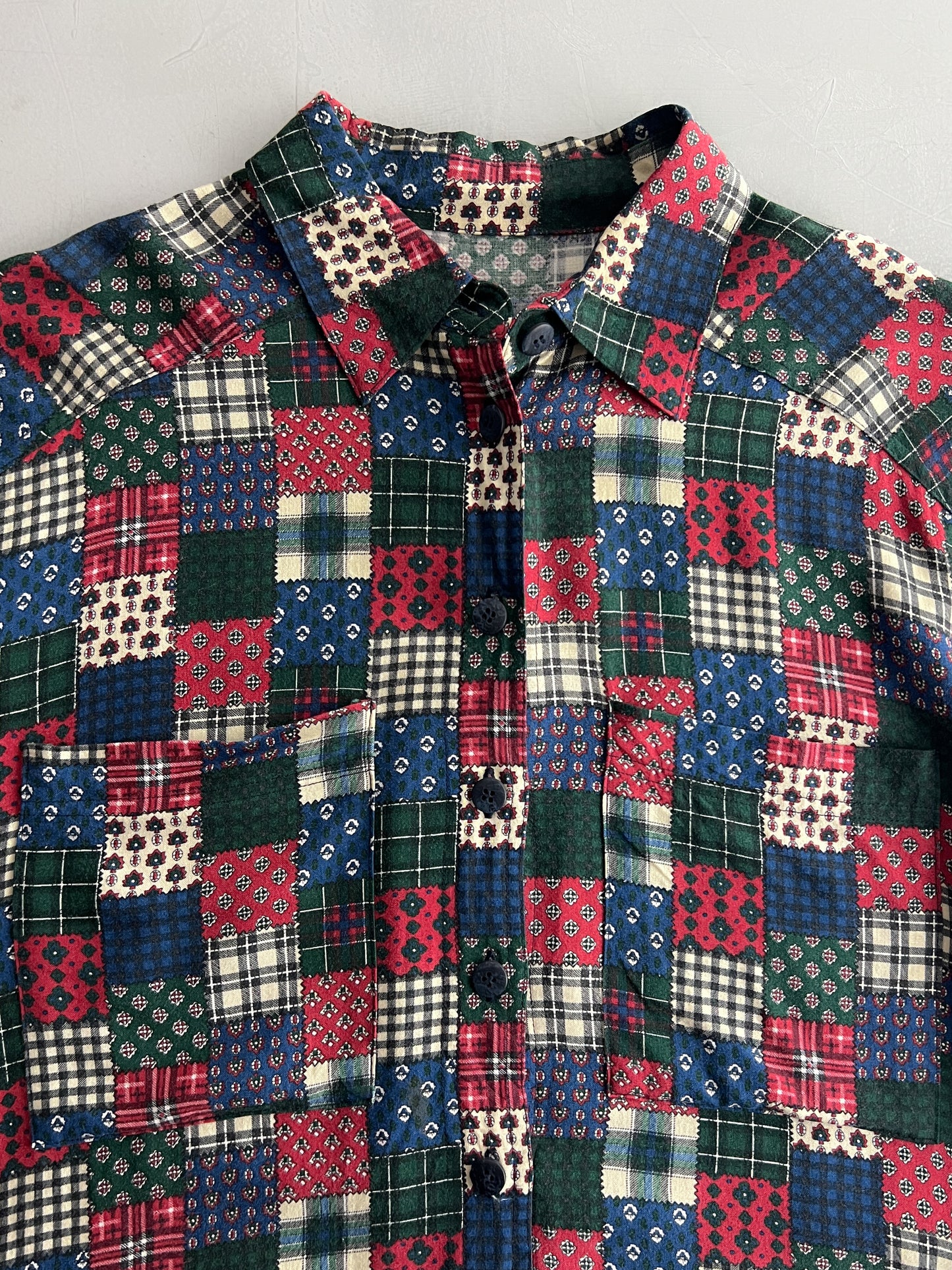 Patchwork Print Cotton Shirt [M/L]
