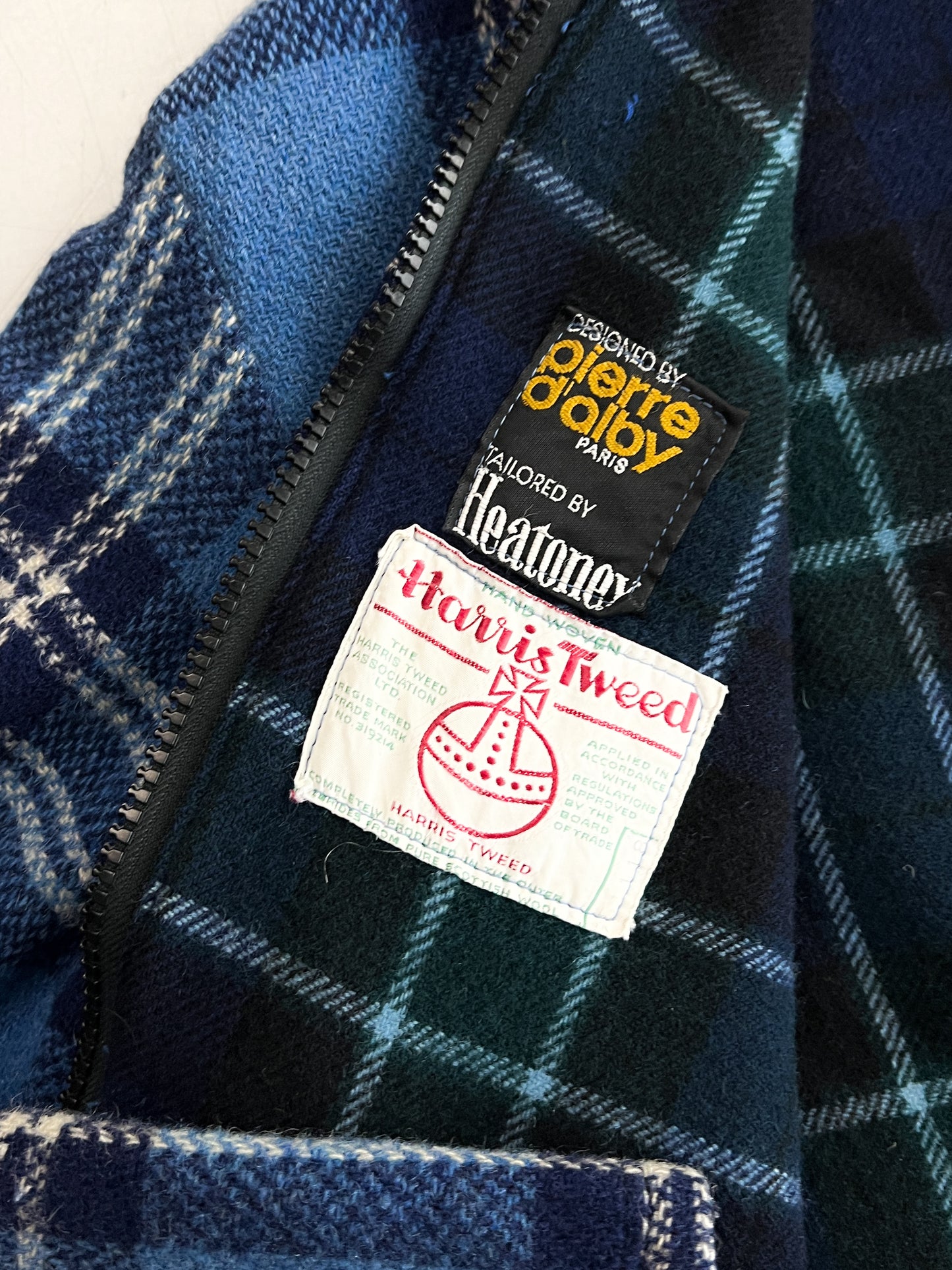 1970's Harris Tweed Plaid Zip Up [M]
