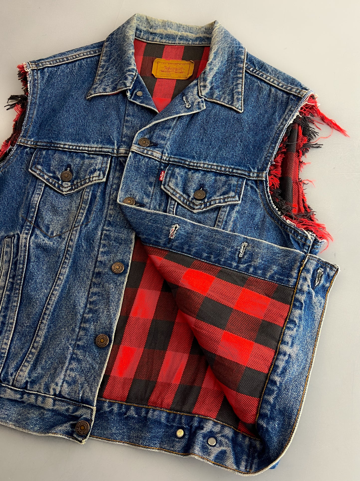 Made in USA Levi's Lined Denim Vest [L]