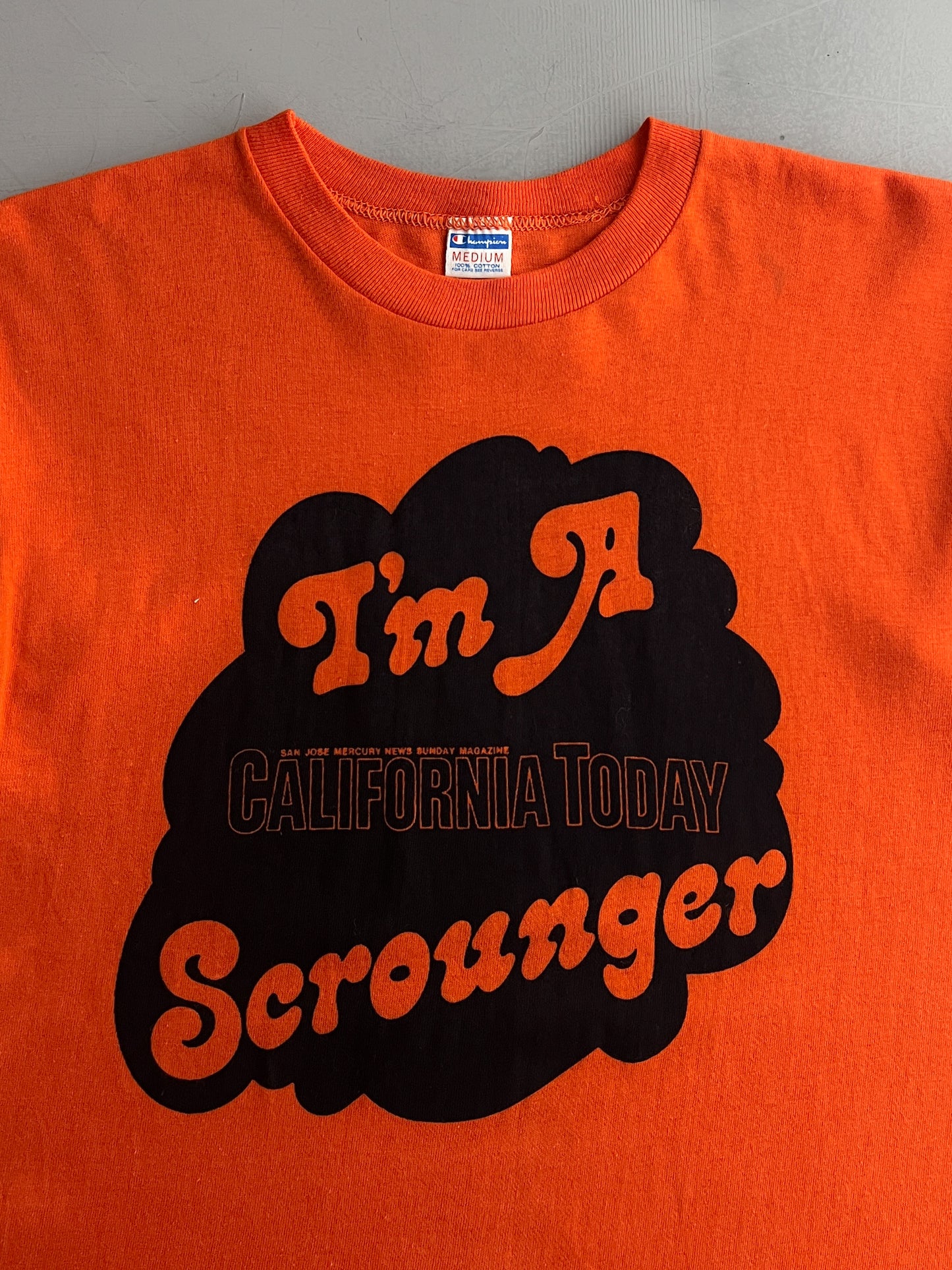 70's Champion Blue Bar "Im a Scrounger" Tee [M]