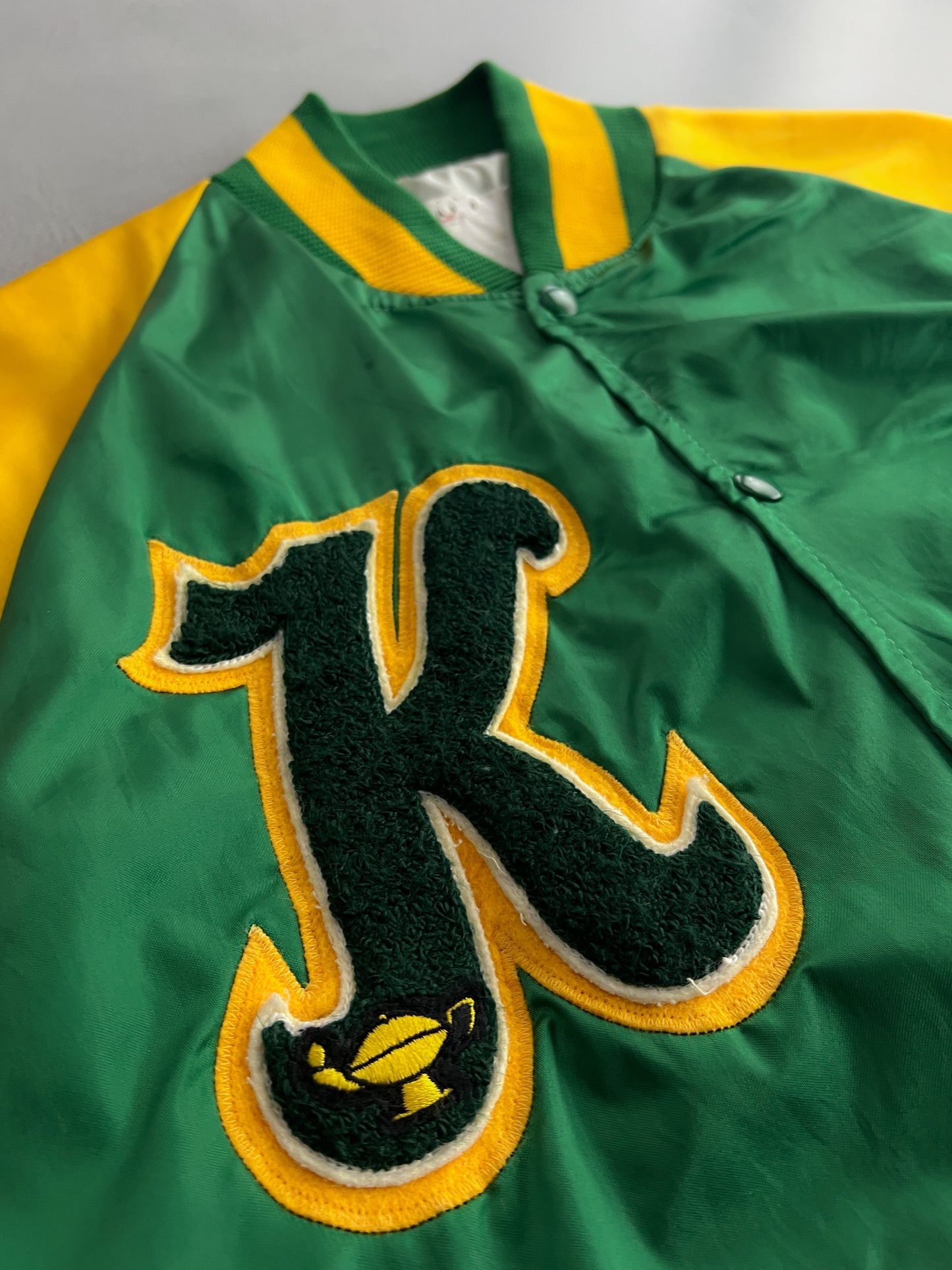 1990's Killian Cheerleaders Satin Bomber Jacket [L]