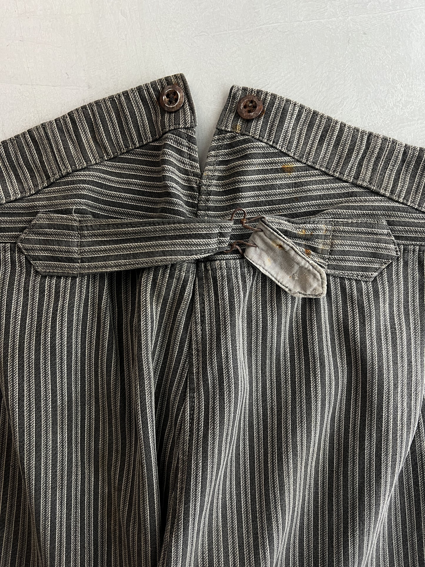 1940's French Buckle Back Striped Work Pants