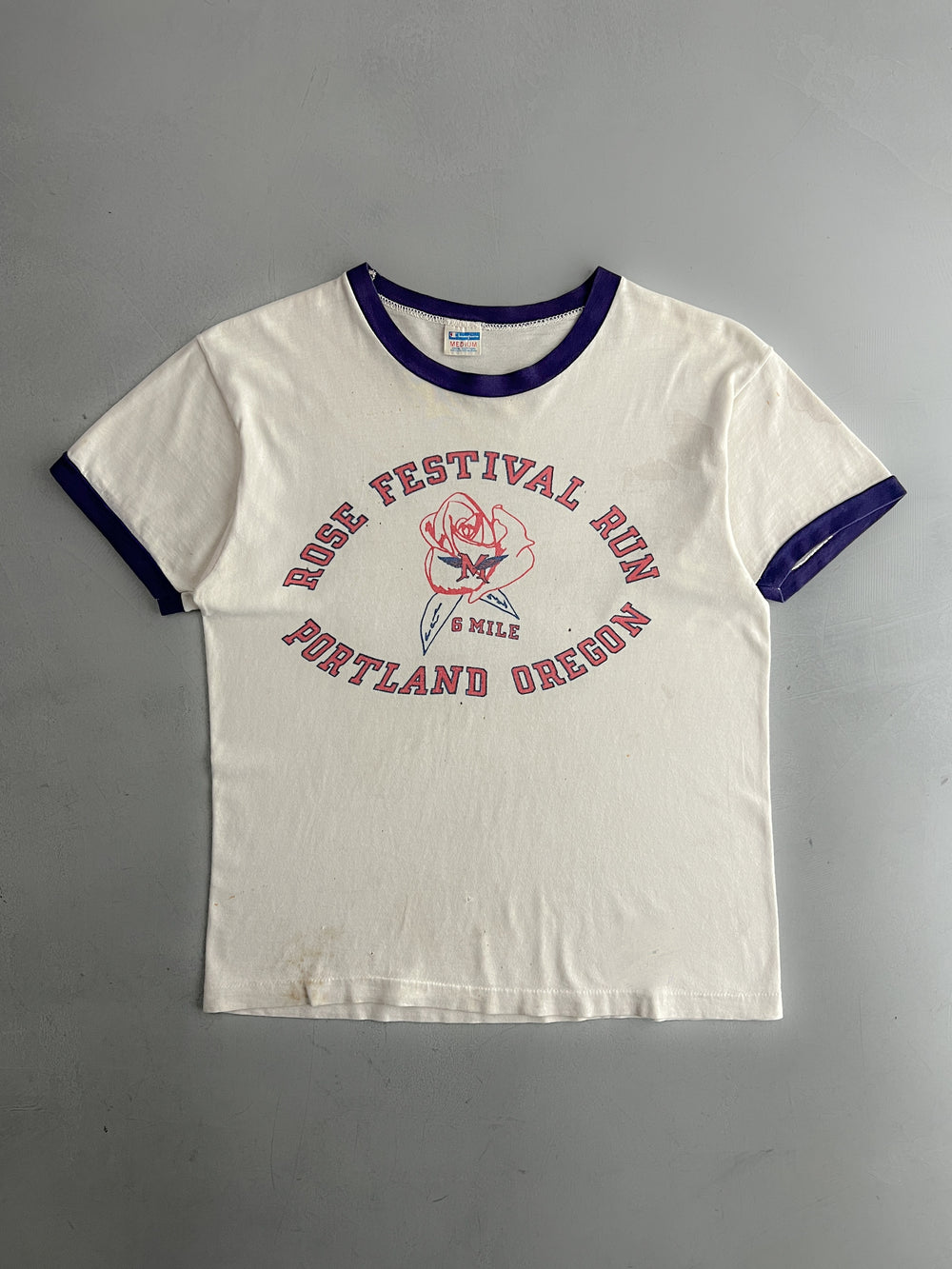 70's Champion Blue Bar Rose Festival Run Ringer [M]
