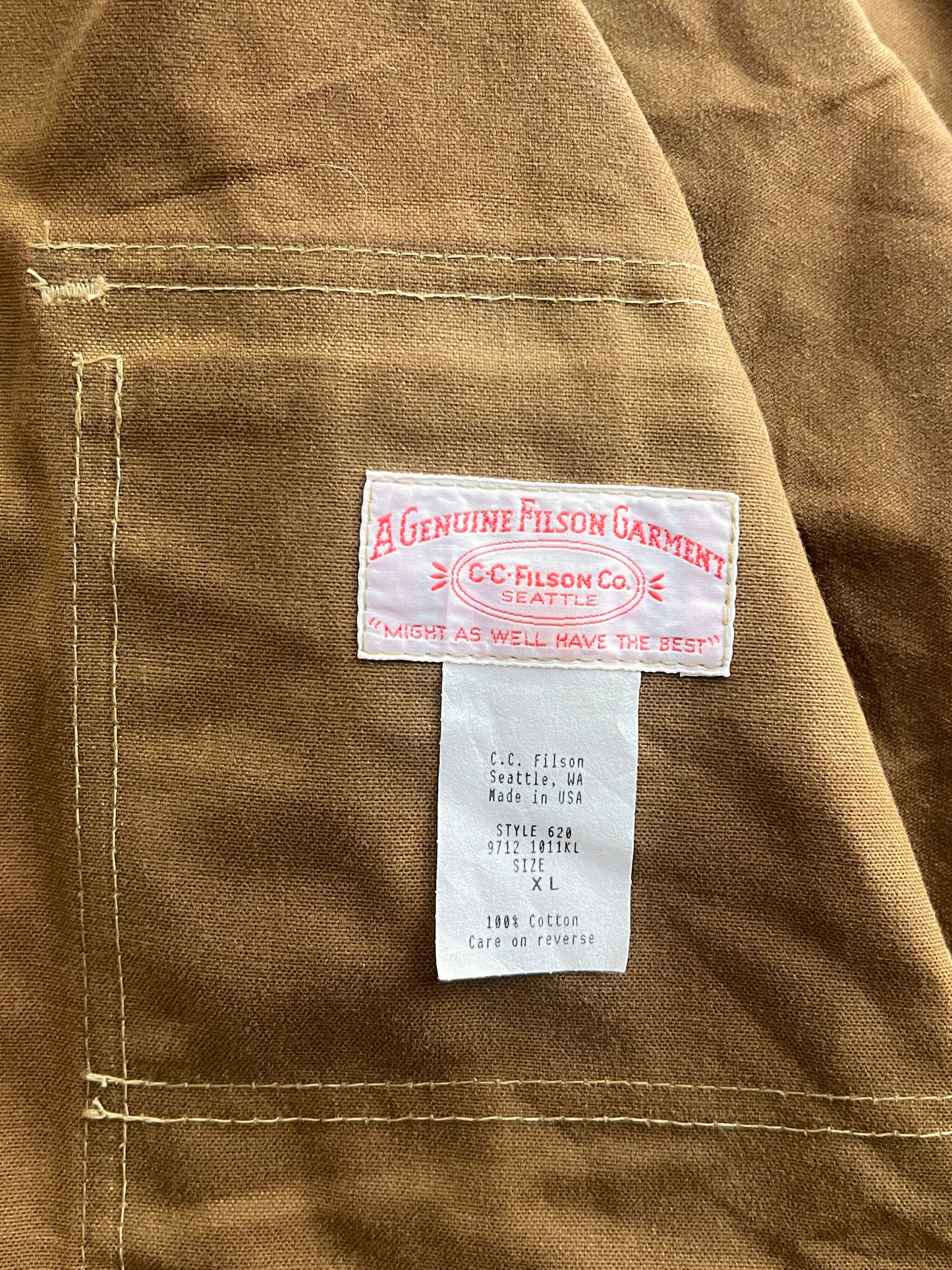 Filson 620 Tin Cloth Work Jacket [XL]