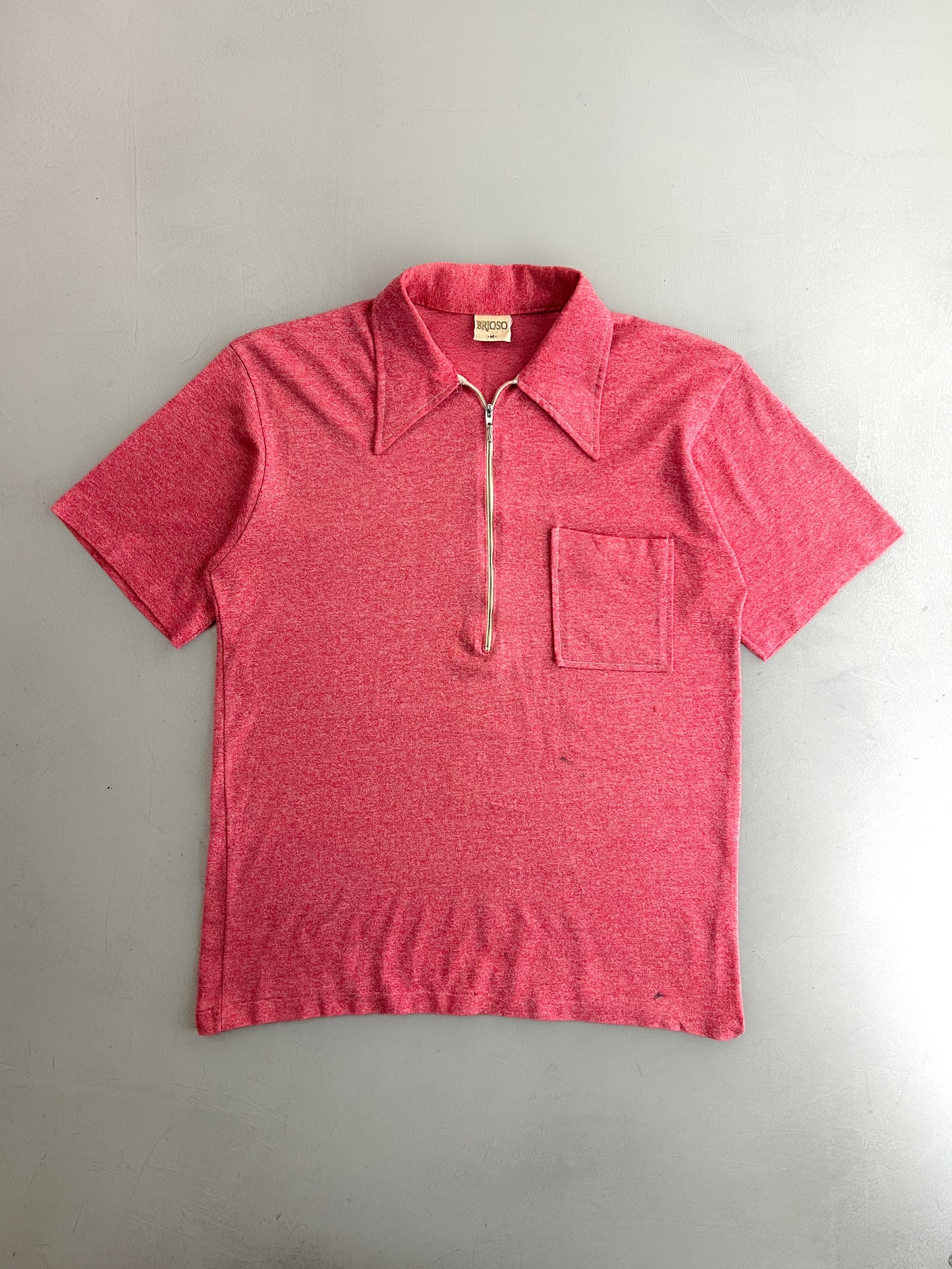 1970's Cotton Zip Polo [M]