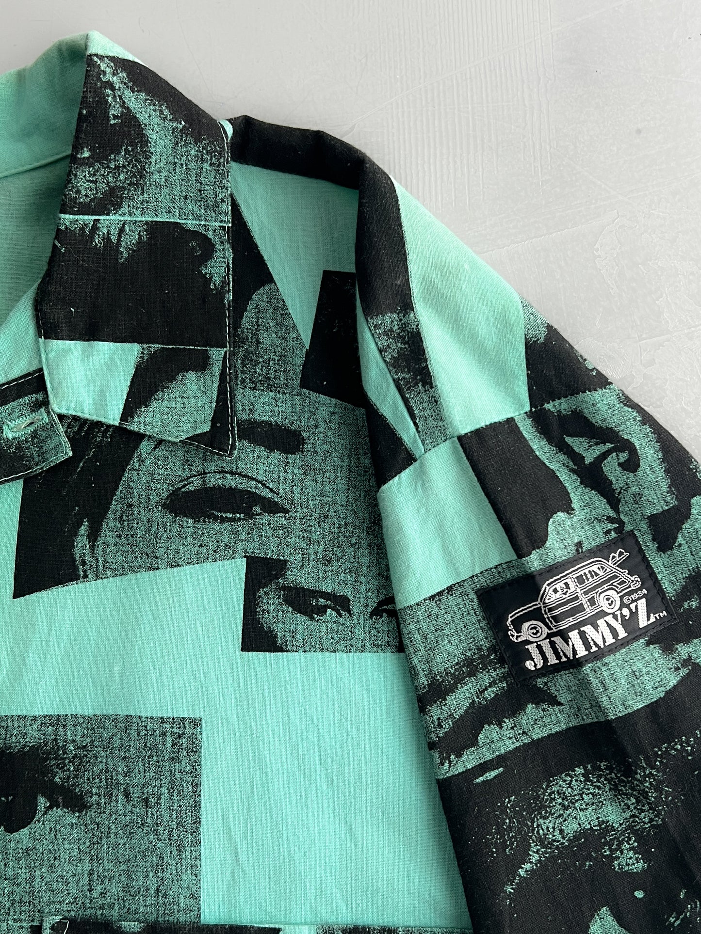 Rare 1980's Jimmy'z Eyeball Photo Print Shirt [L]