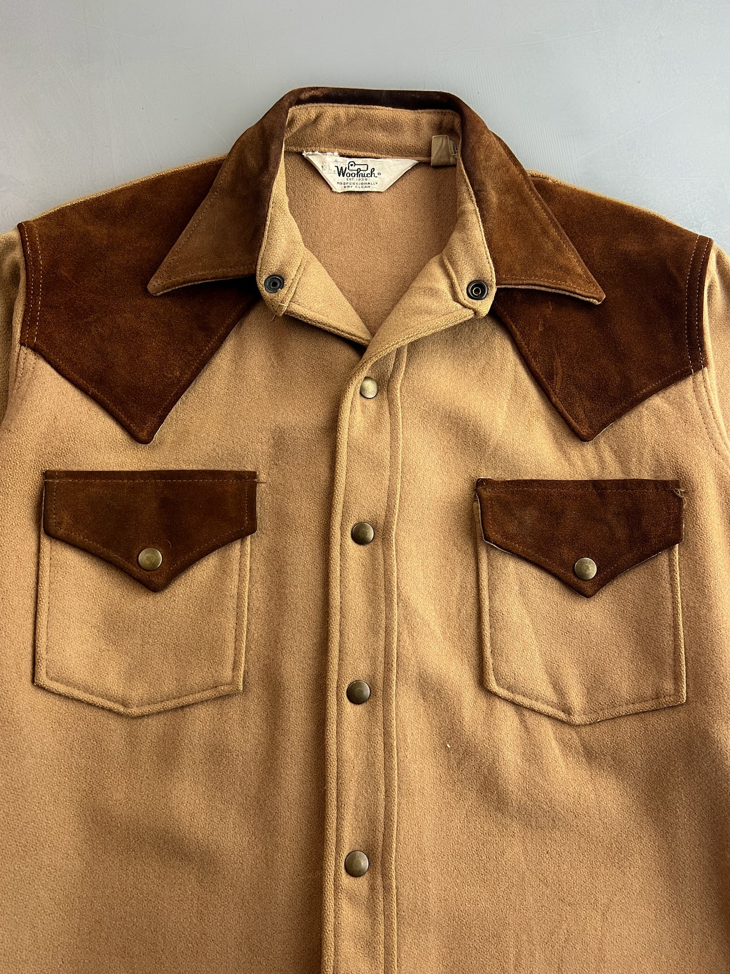 1970's Woolrich Wool/Suede Western Shirt [L]