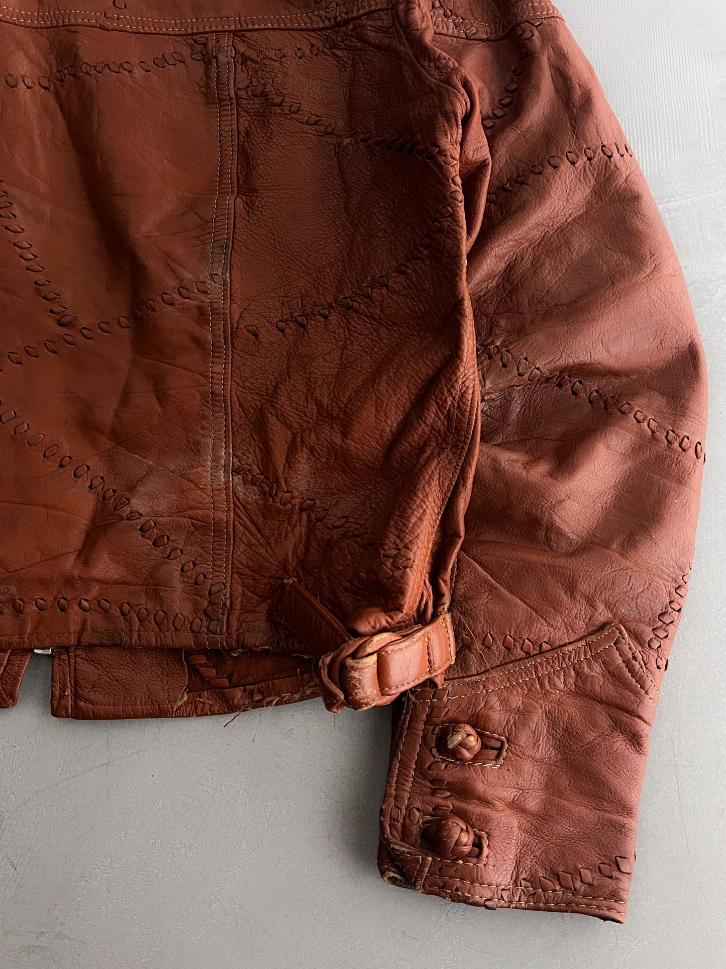1970's Whip Stitch Leather Jacket [M]
