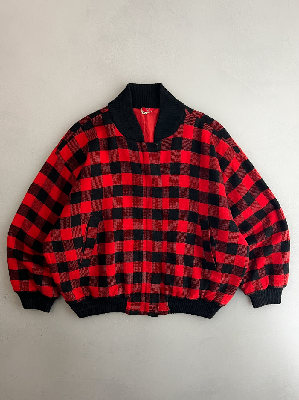 Buffalo Plaid Bomber Jacket [L]