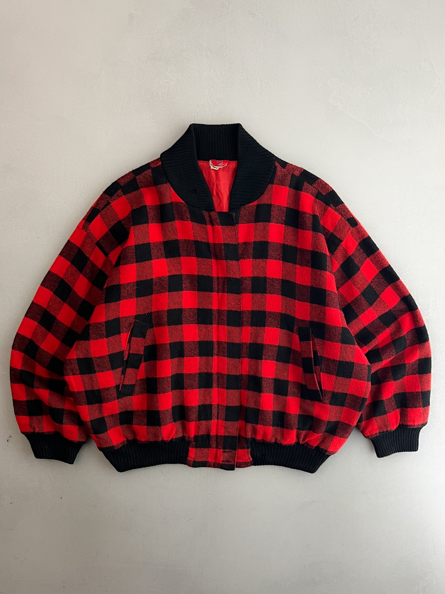 Buffalo Plaid Bomber Jacket [L]