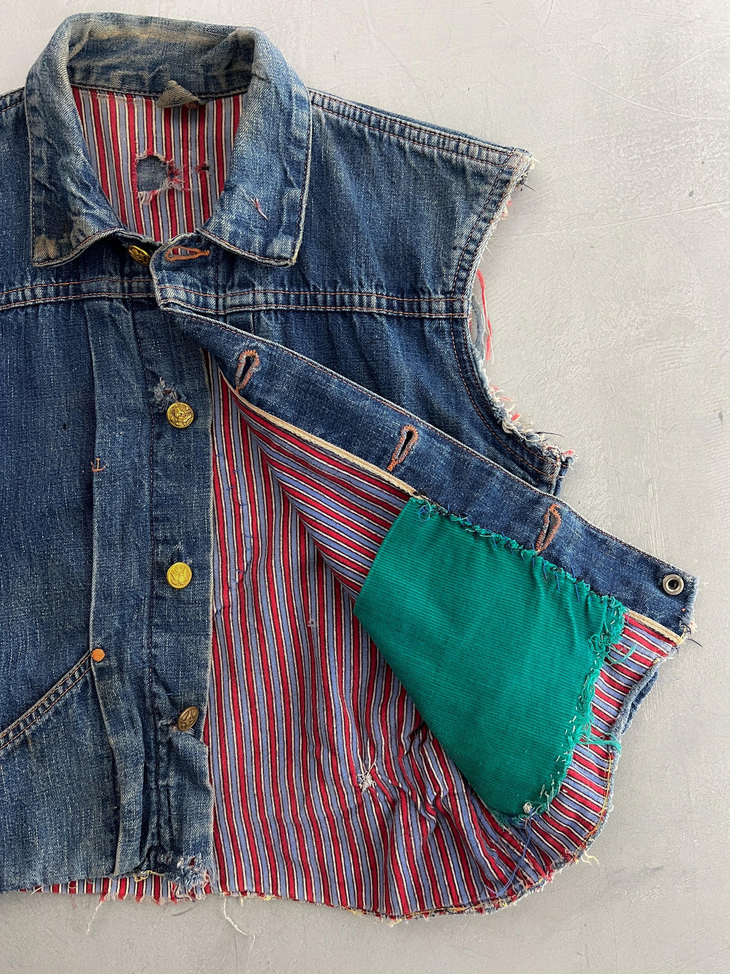 1960's Selvedge Denim Hippie Vest [XS-S]