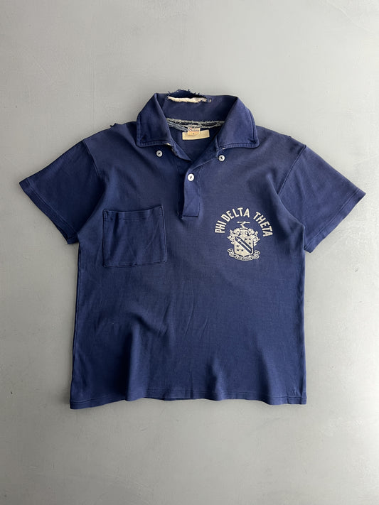 1960's Thrashed Phi Delta Theta Polo Shirt [S]