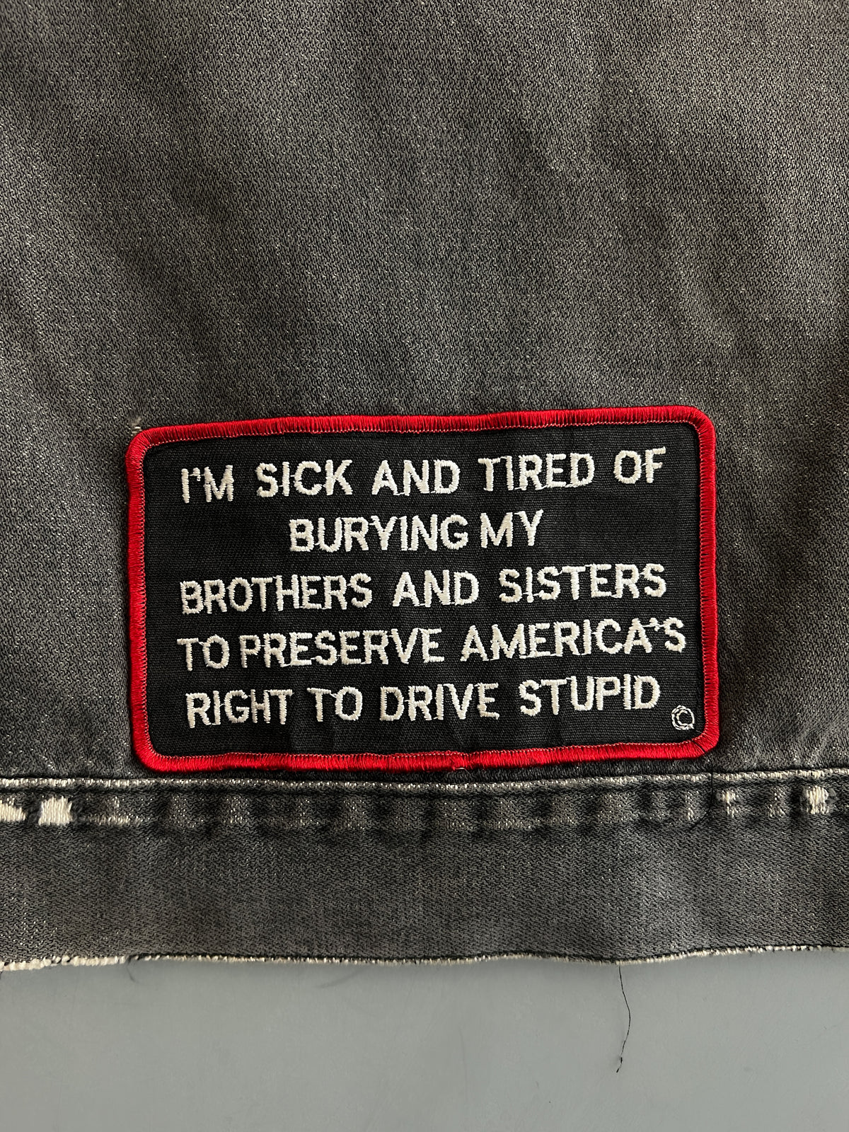 Thrashed Denim Biker Jacket [L/XL]