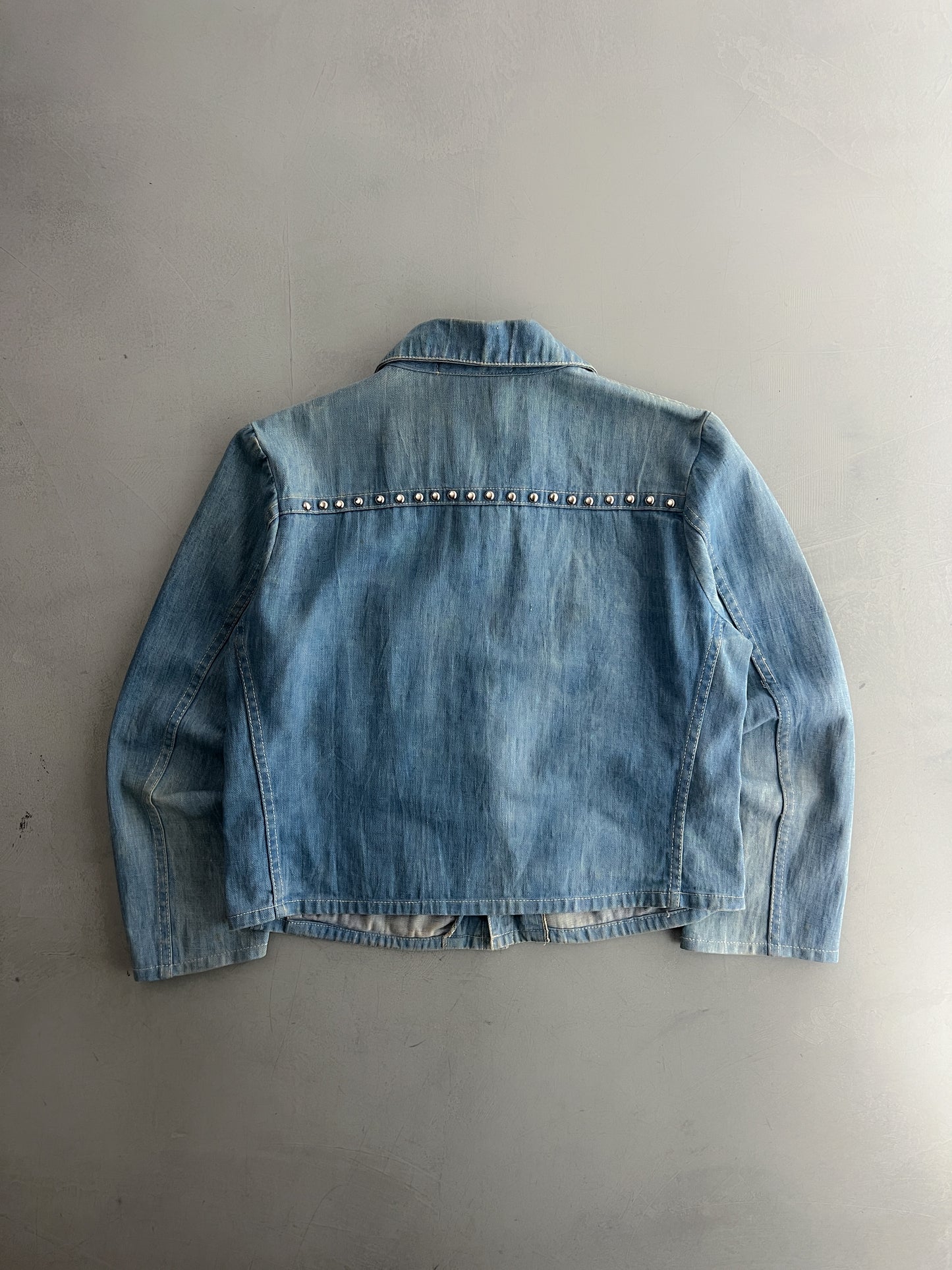 1970's Hand Embroidered Studded Denim Jacket [S]