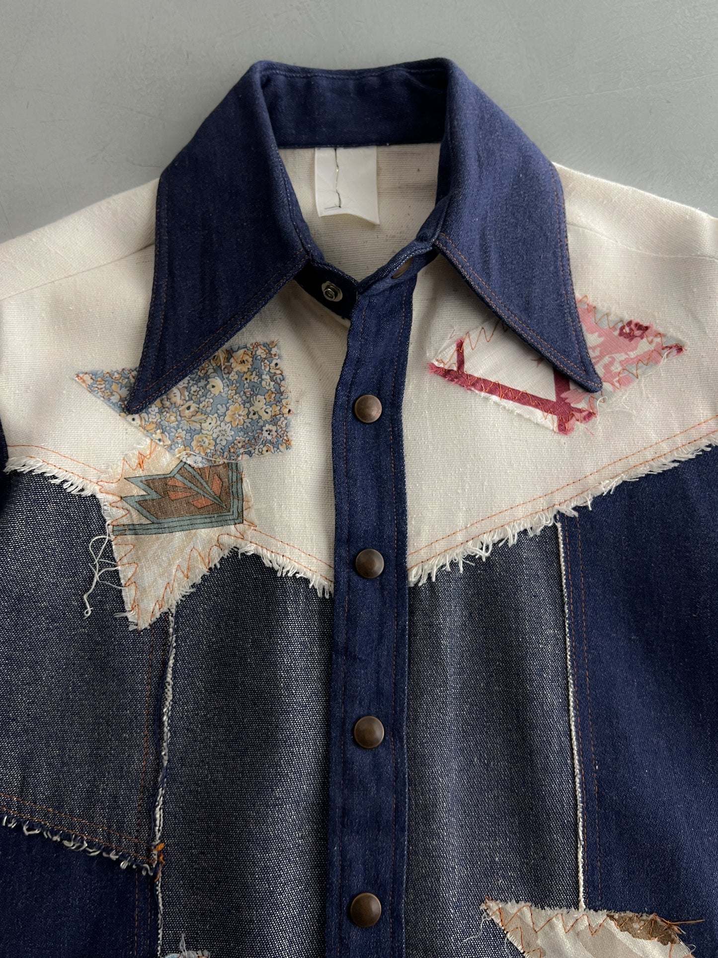 Patchwork Denim Western Shirt [S]