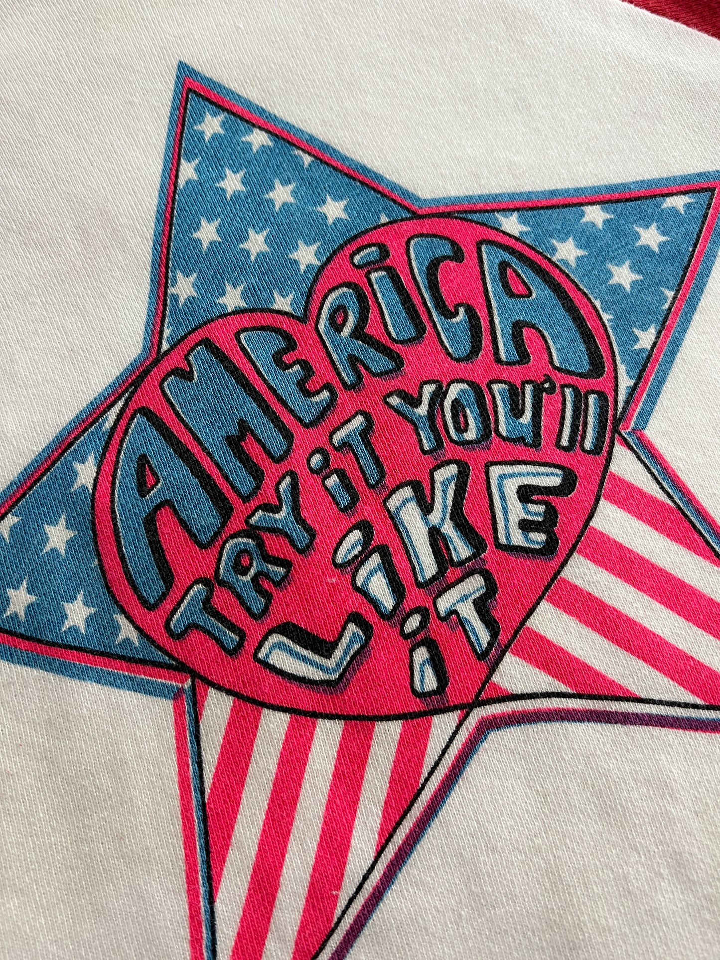 1960s "America try It You'll Like It" Short Sleeve Sweatshirt [L]