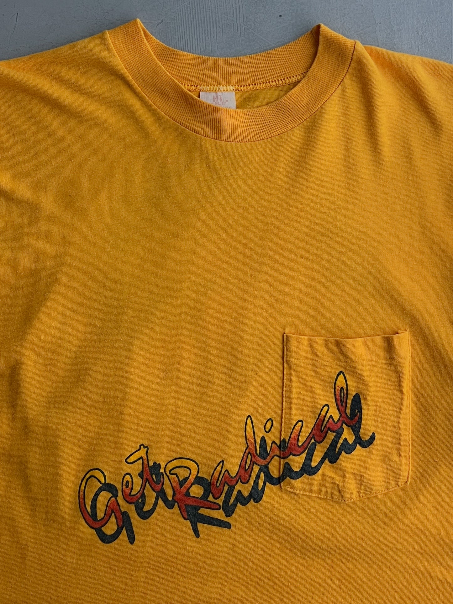 1970's 'Get Radical' Long Sleeve Pocket Tee [L]