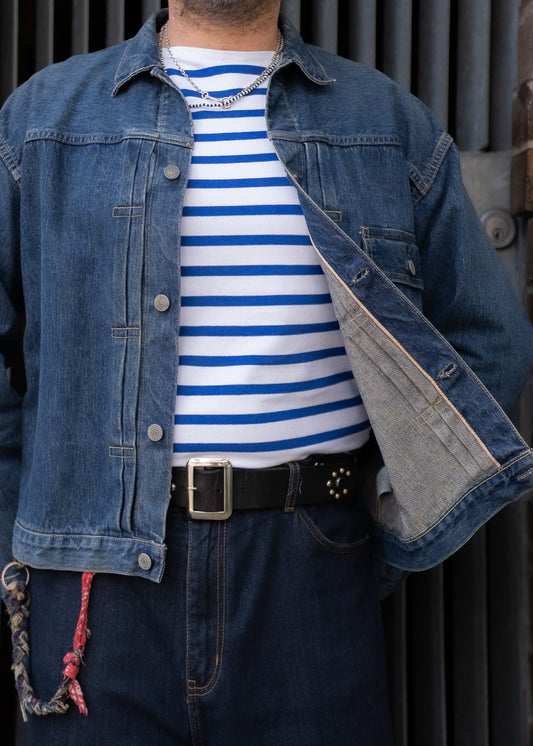 1980's French Marine Nationale Breton Striped Shirt [XL]
