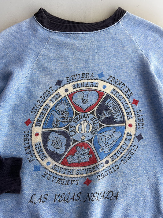 1970’s 2-Tone Las Vegas Hilton Raglan Sweatshirt [M]