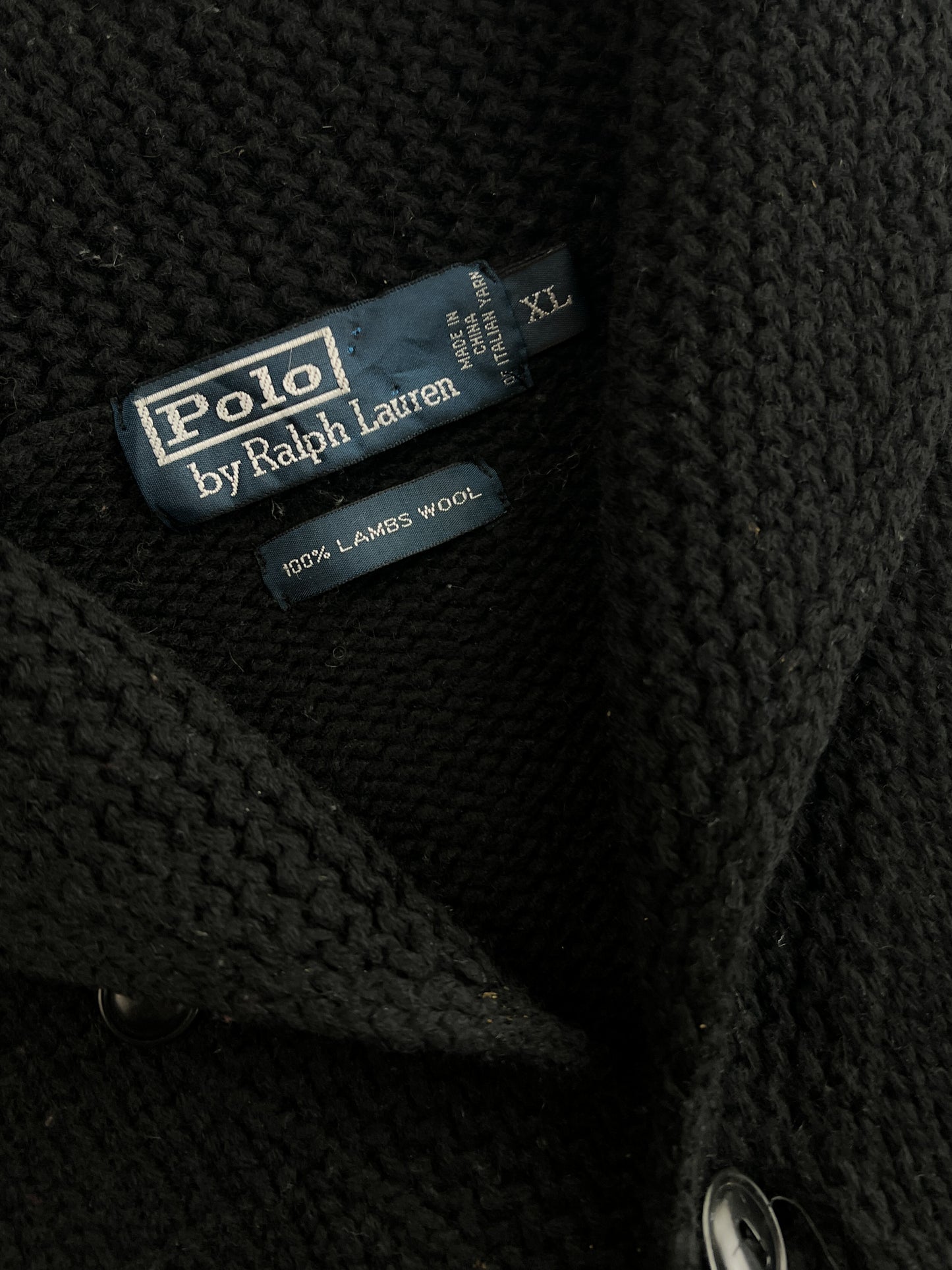 Lambs Wool Polo R.L Shawl Collar Cardigan [XL]