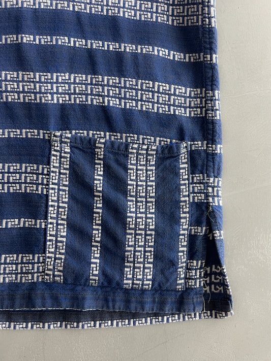 Indigo Maze Weave Cotton Shirt [S]