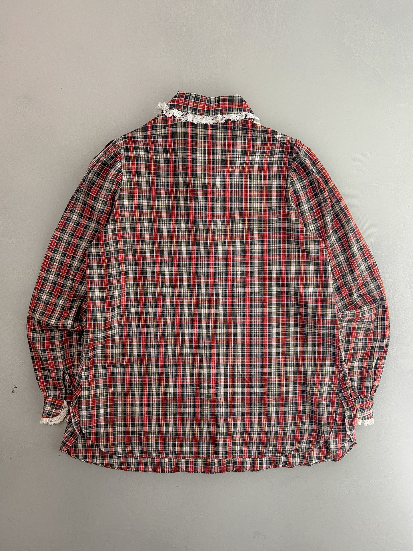 Ma Mère Lace Collar Plaid Blouse [Women's L]