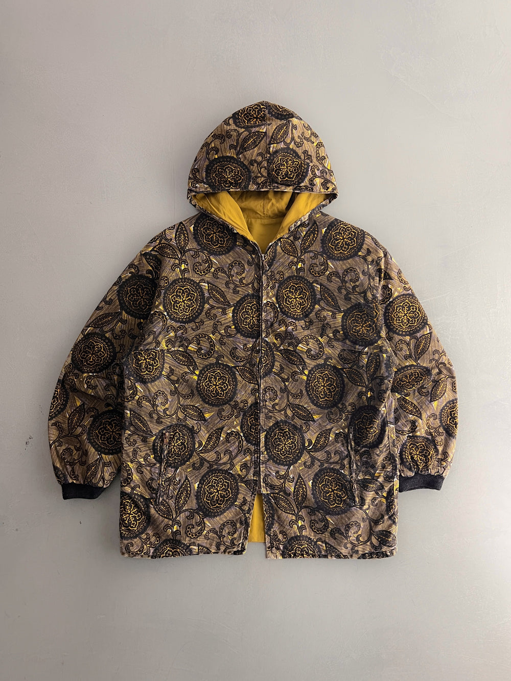 1970's Hooded Paisley Zip Jacket [S]