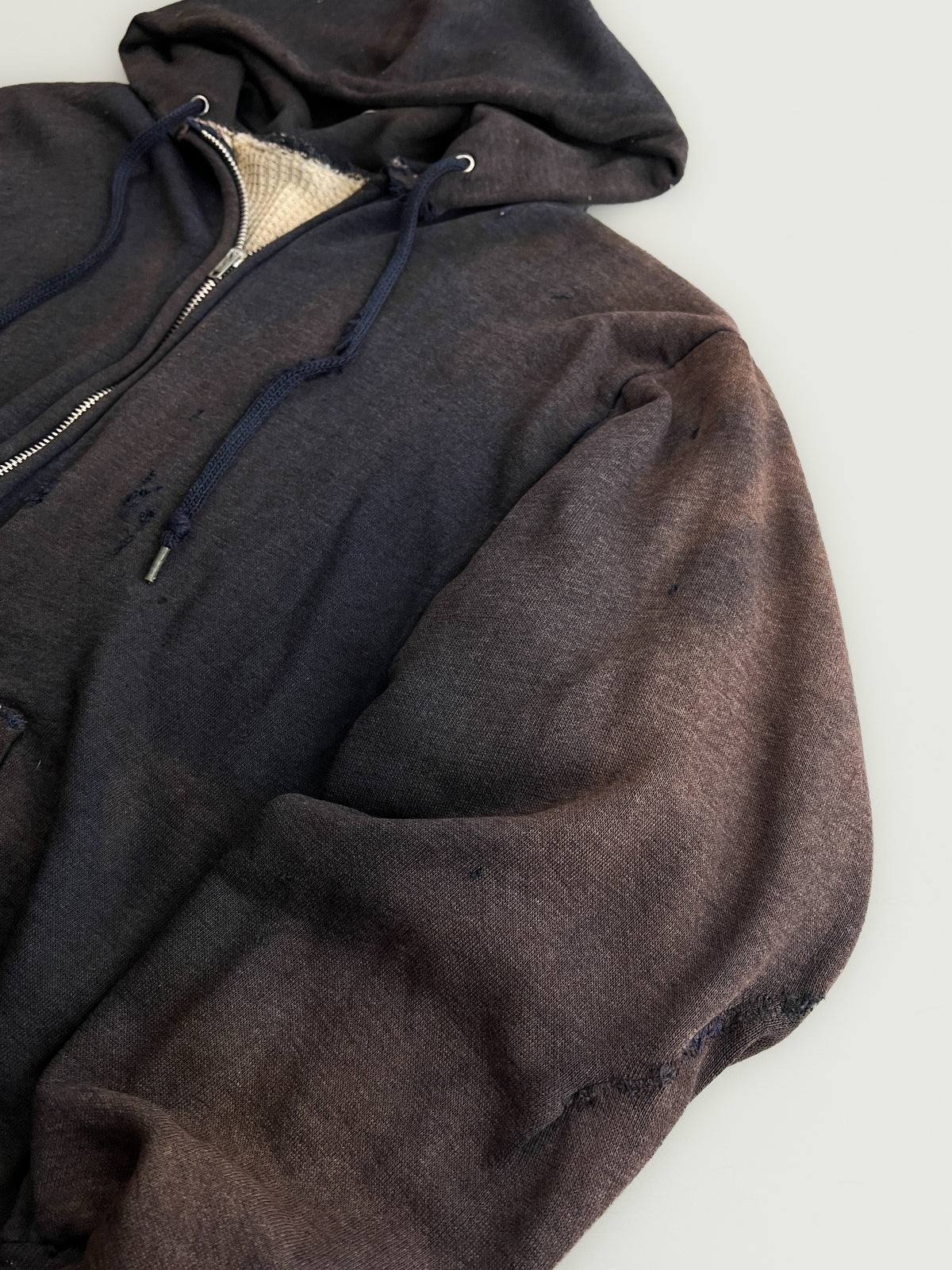 60’s/70’s Thrashed Thermal Lined Zip Hoodie [M]