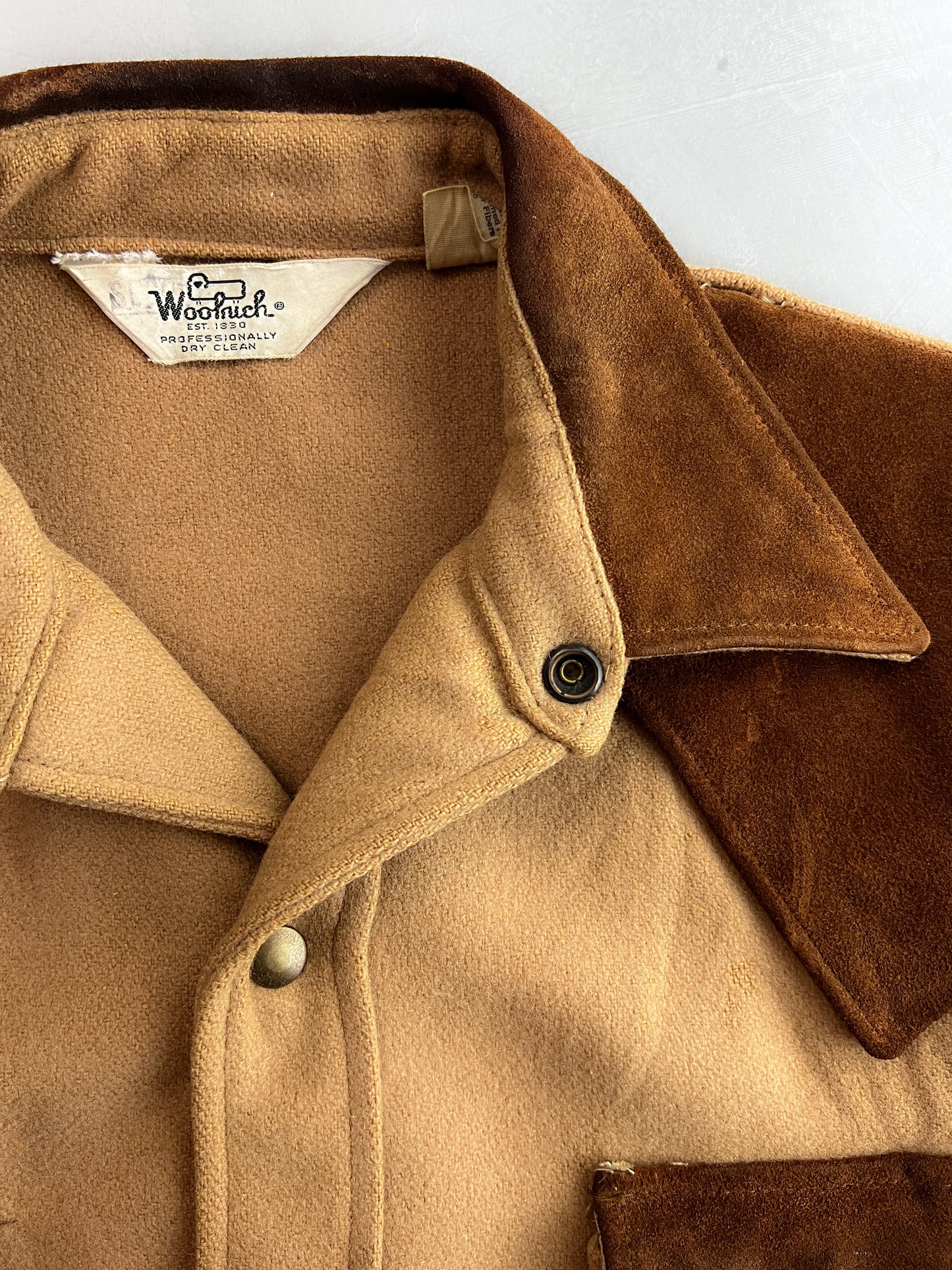 1970's Woolrich Wool/Suede Western Shirt [L]