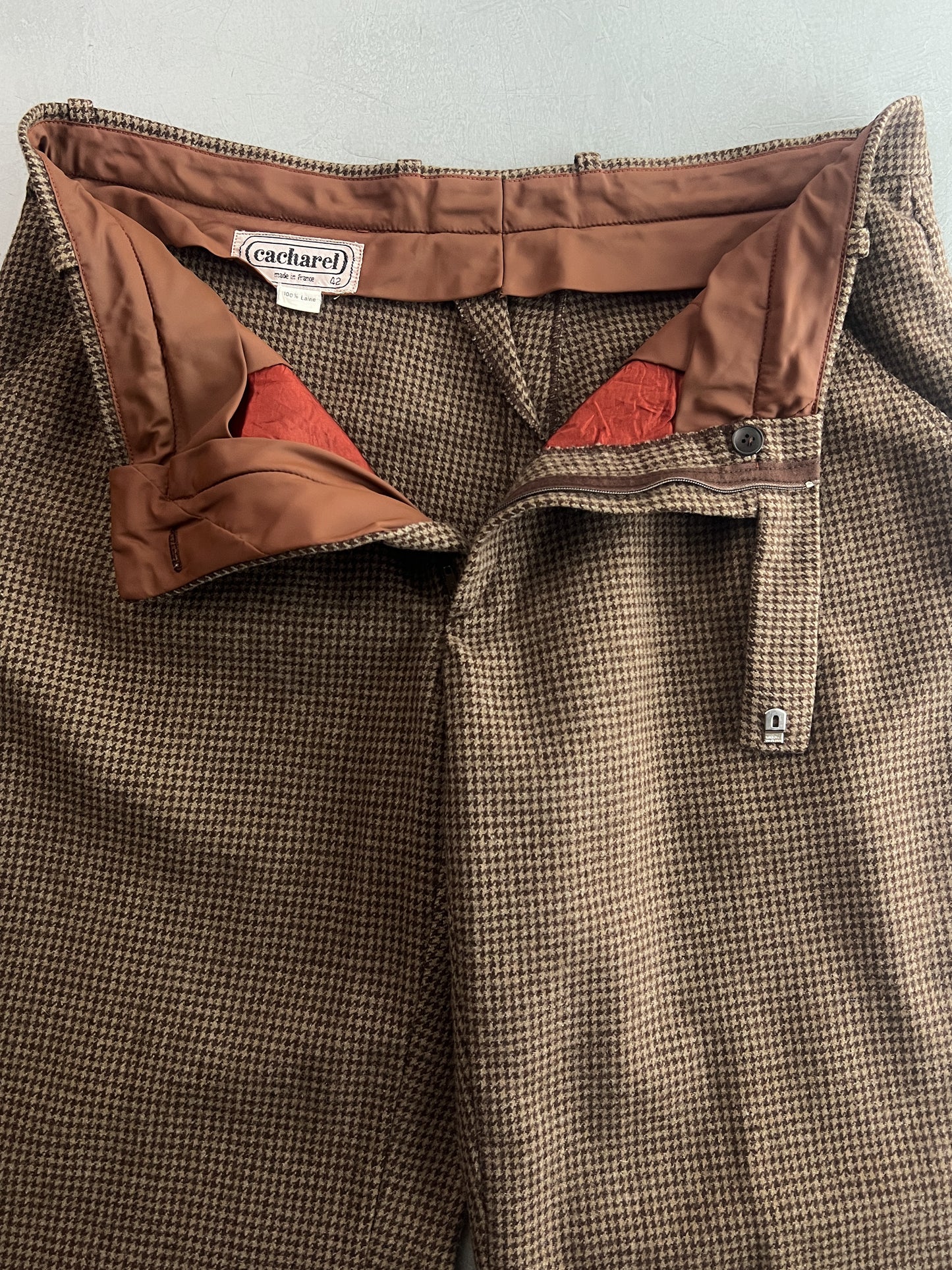 French Houndstooth Wool Trousers [32"]