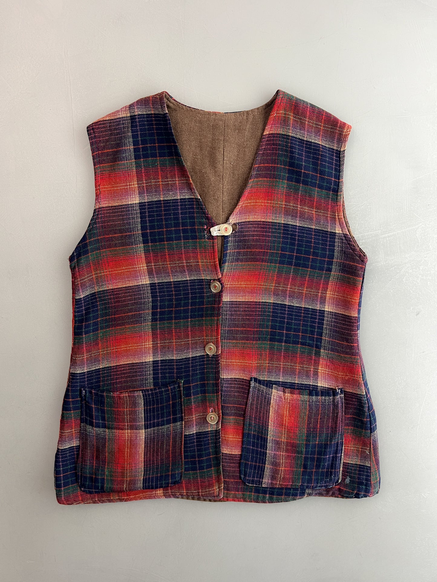 Wool Plaid Vest [S/M]
