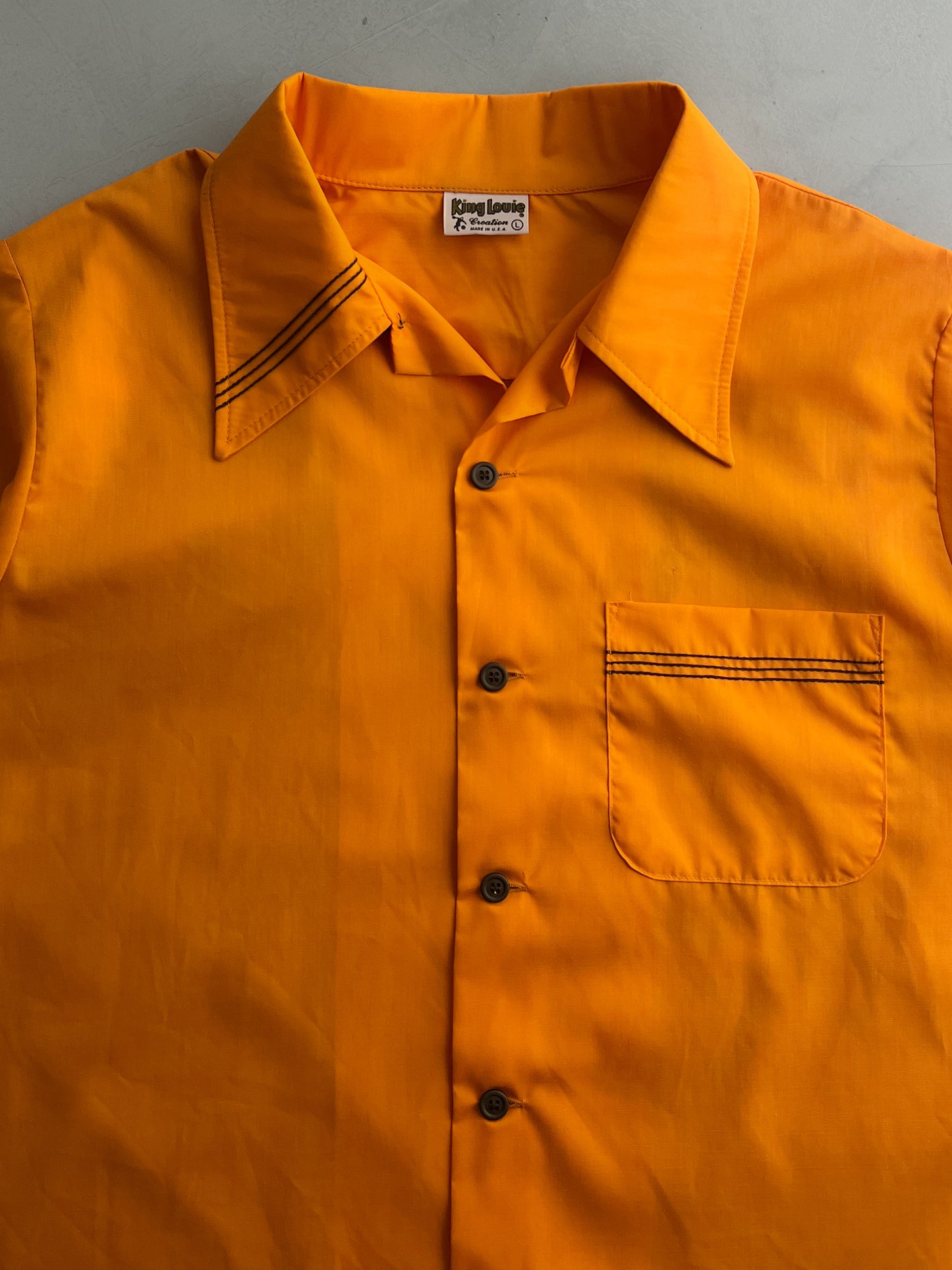1970's King Louie 'Central Masonry' Bowling Shirt [L/XL]