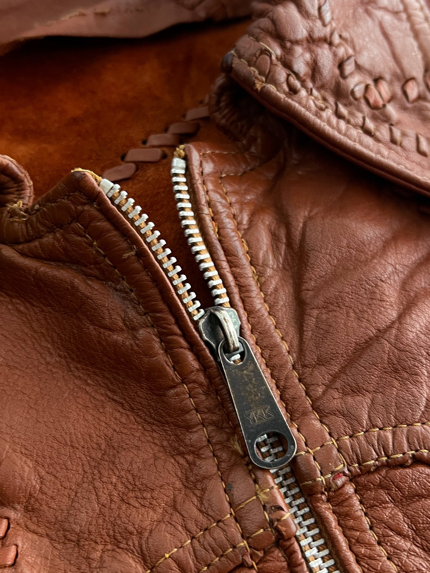 1970's Whip Stitch Leather Jacket [M]