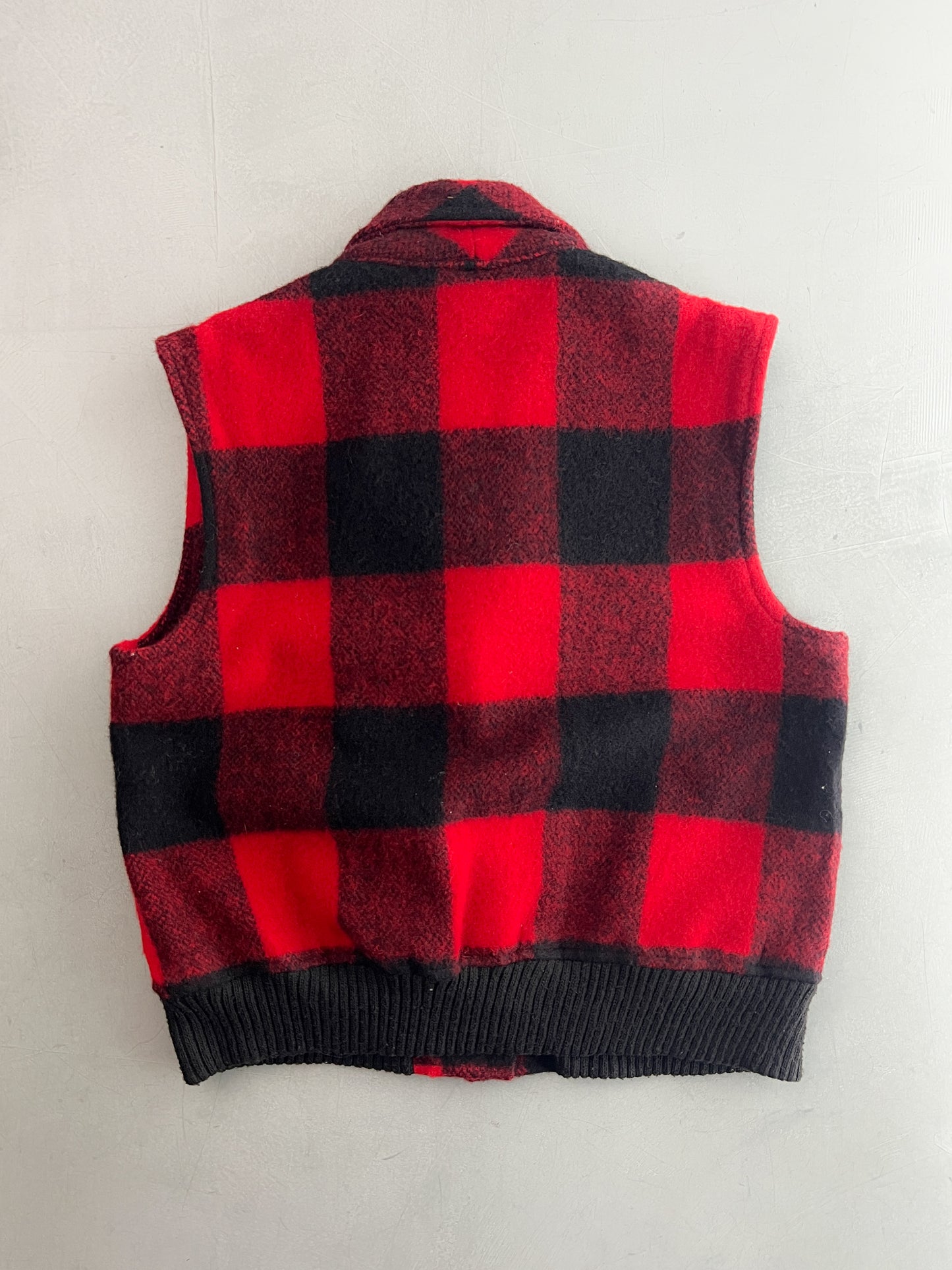 Woolrich Shawl Collar Buffalo Plaid Ves [S]