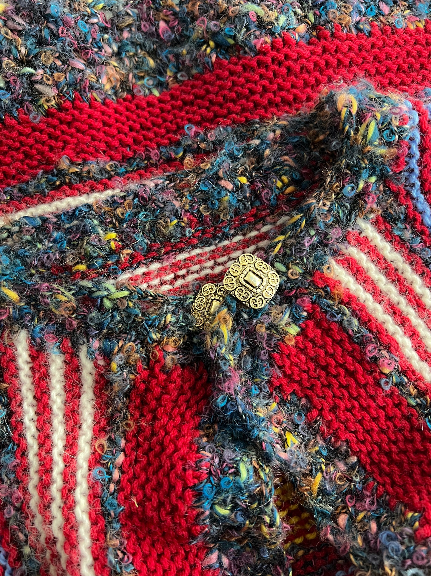 Hand Knit Multi Coloured Cardigan [W6-12]