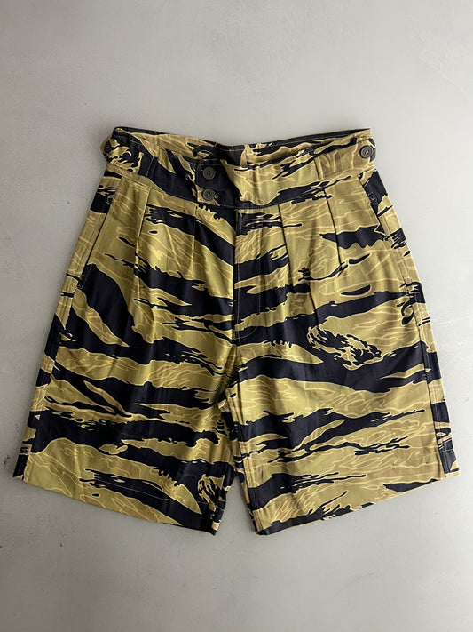Pleated Tiger Camo Shorts [34”]