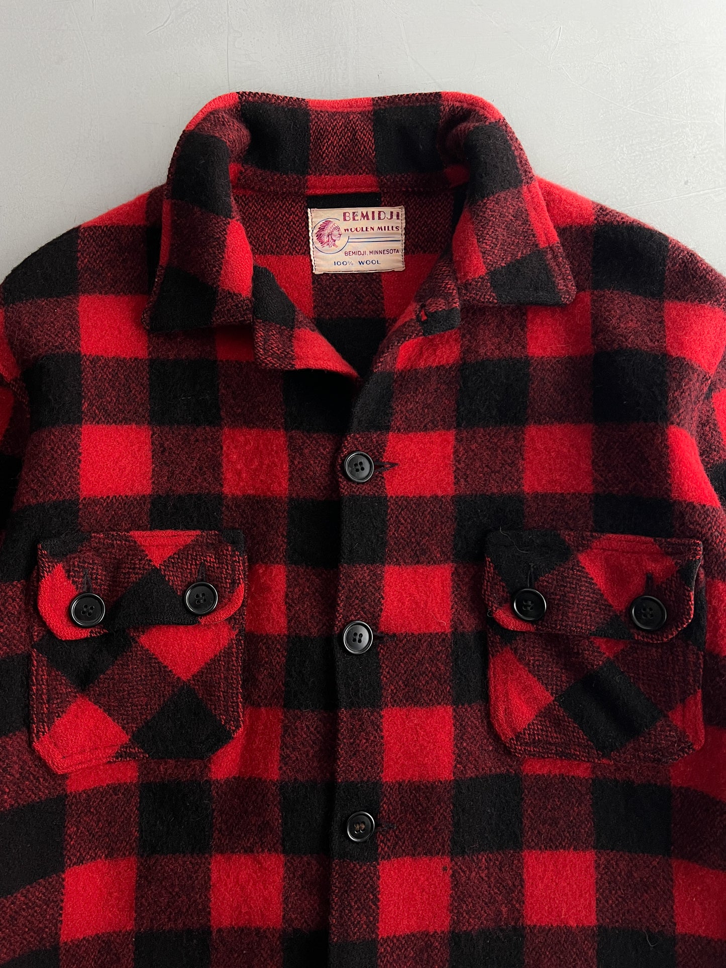 1960's Buffalo Check Wool "Apple" Shirt [M]