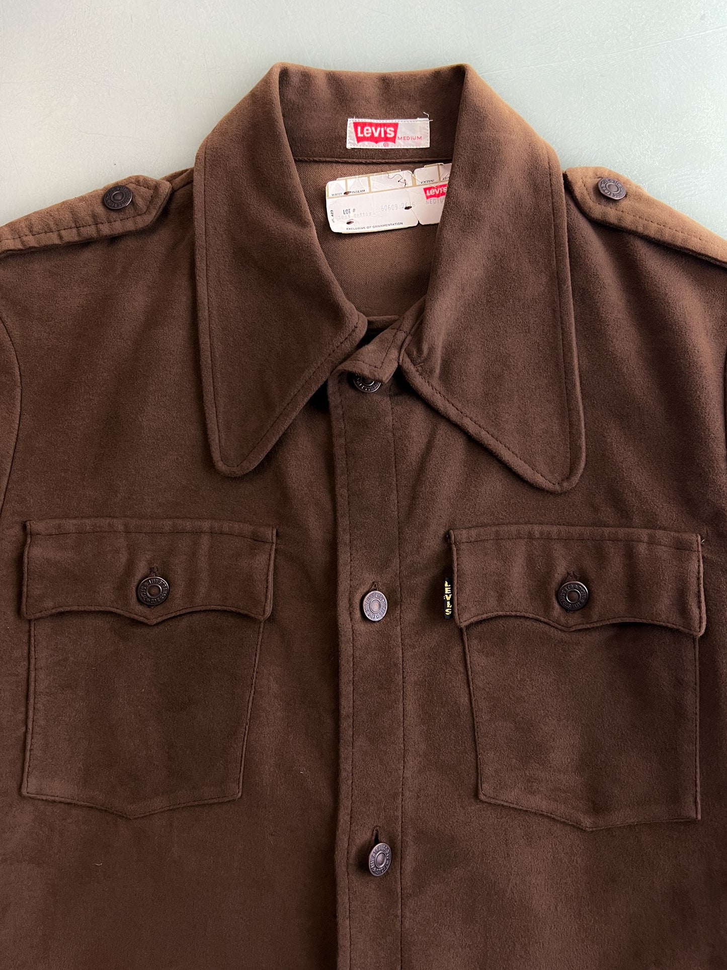 Deadstock 1970's Levis Big E Brushed Faux Suede Shirt [M]